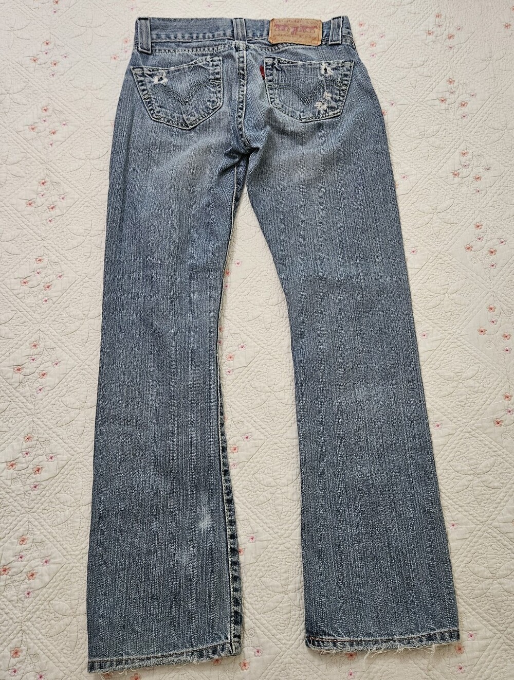 Levis Slouch Straight Rainbow Floral Stitching Low Rise Jeans Sz 5